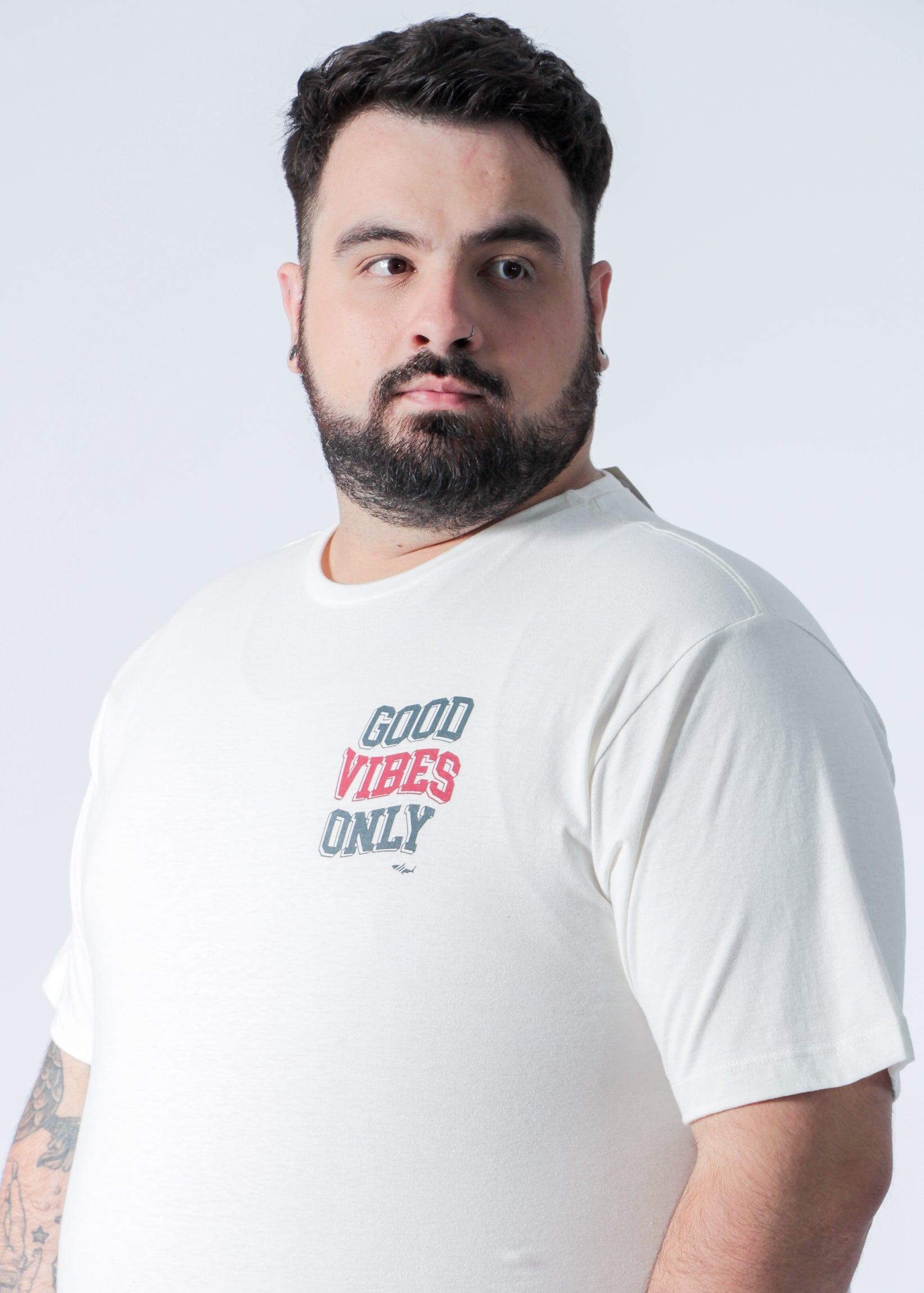 Camiseta Estampada Good Plus Size - Off White