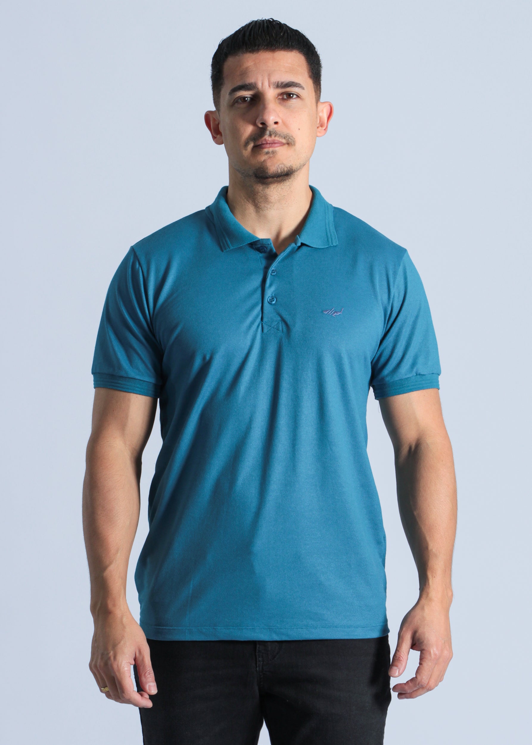 Camisa Polo Piquet - Azul Petróleo