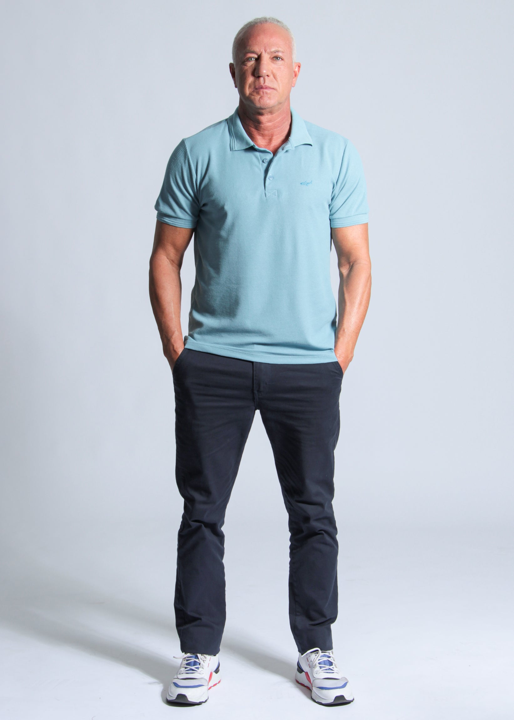 Camisa Polo Tricô Diamond - Azul