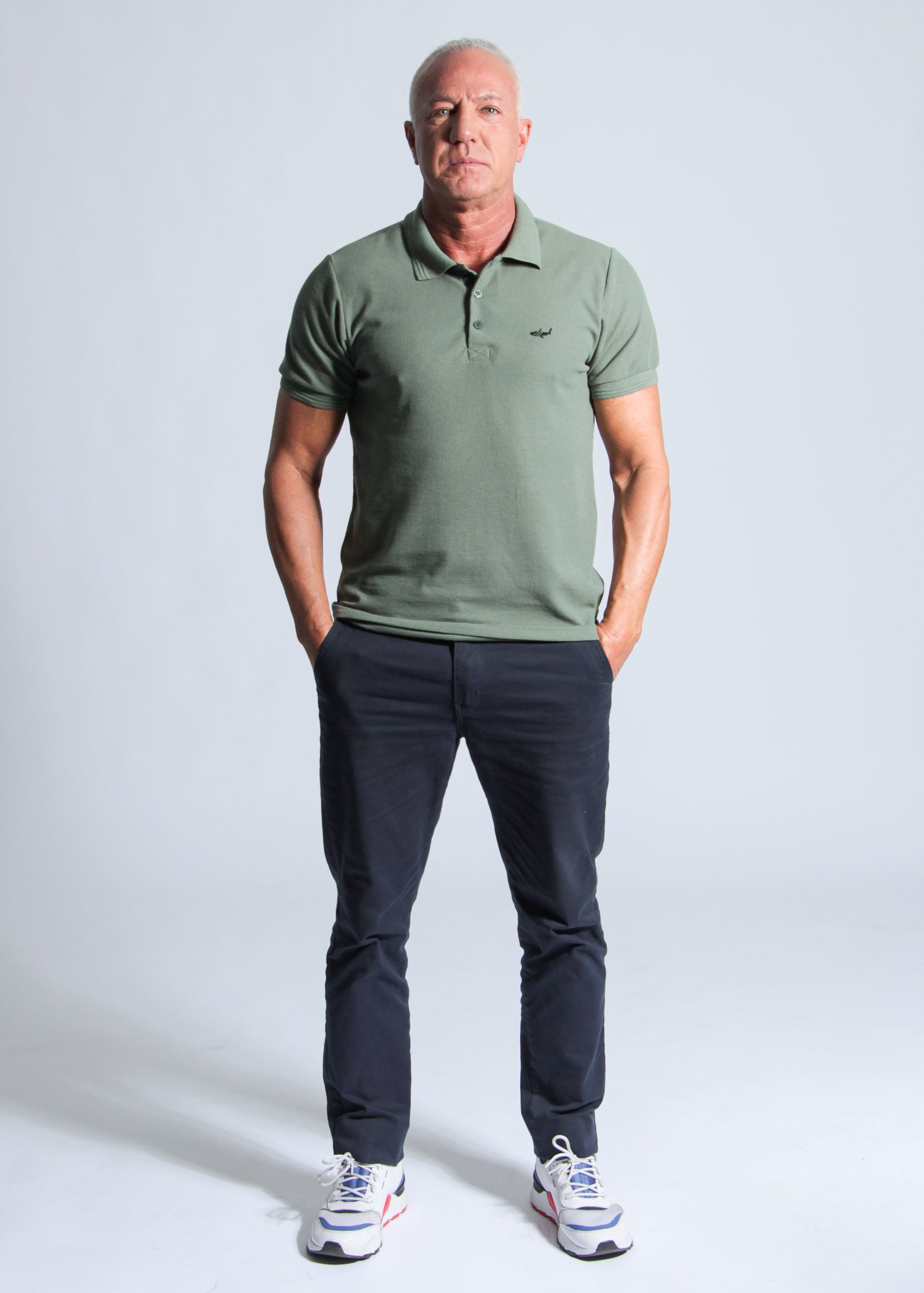 Camisa Polo Tricô Diamond - Verde Militar