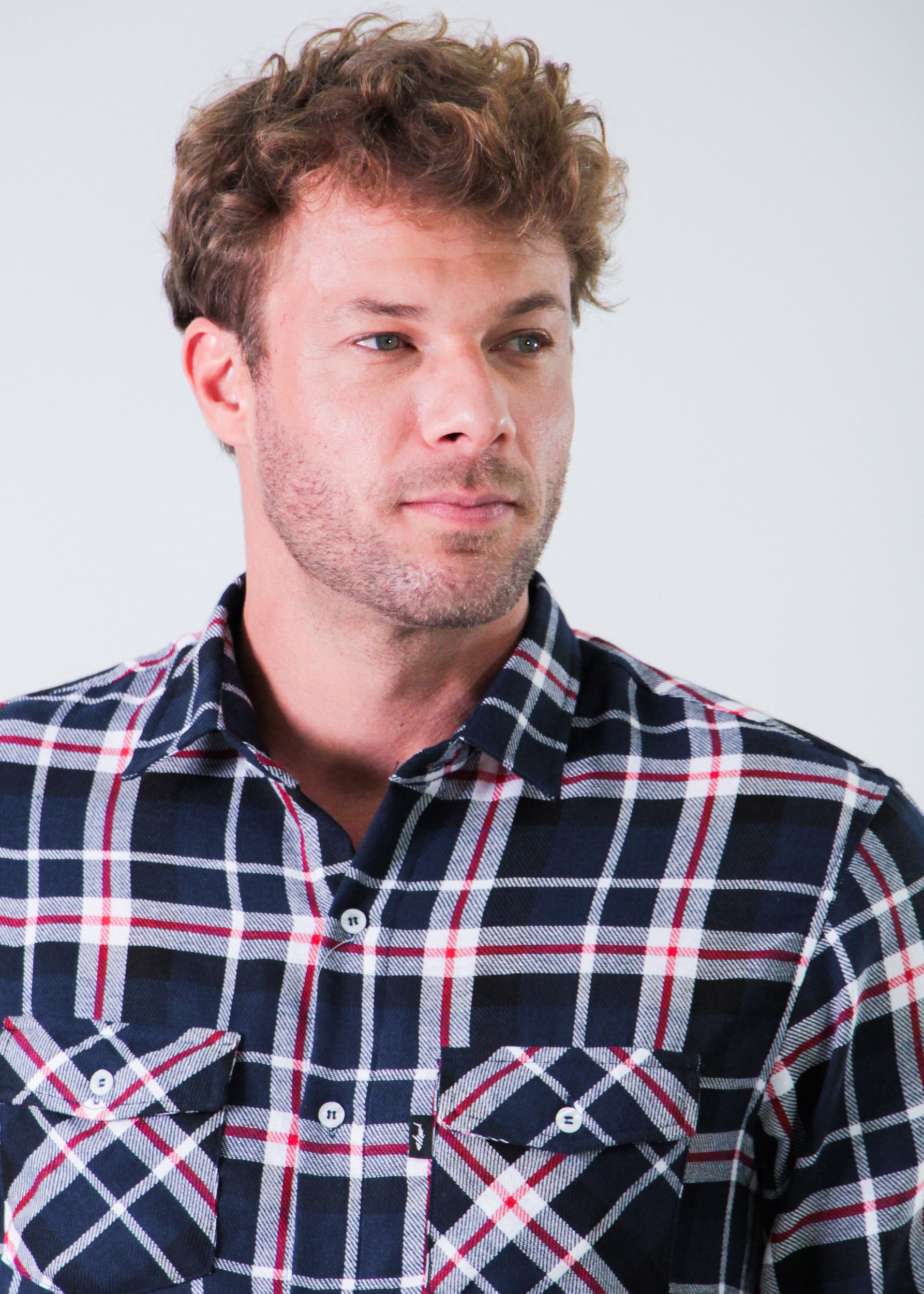 Camisa Xadrez Manga Longa - Azul