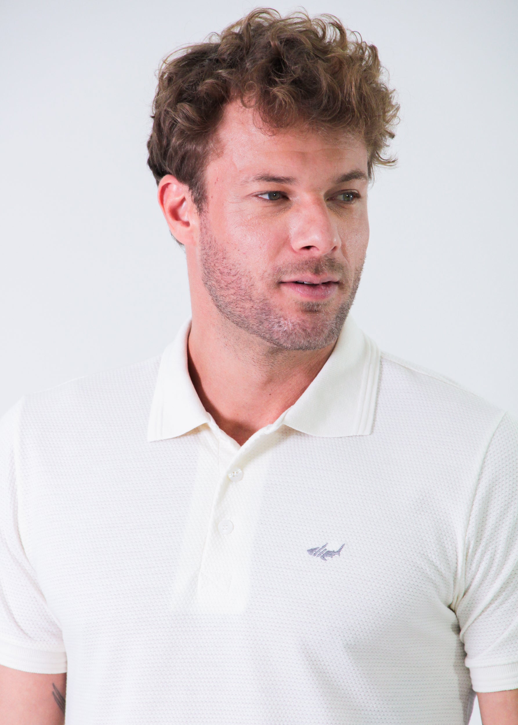 Camisa Polo Colmeia - Off White