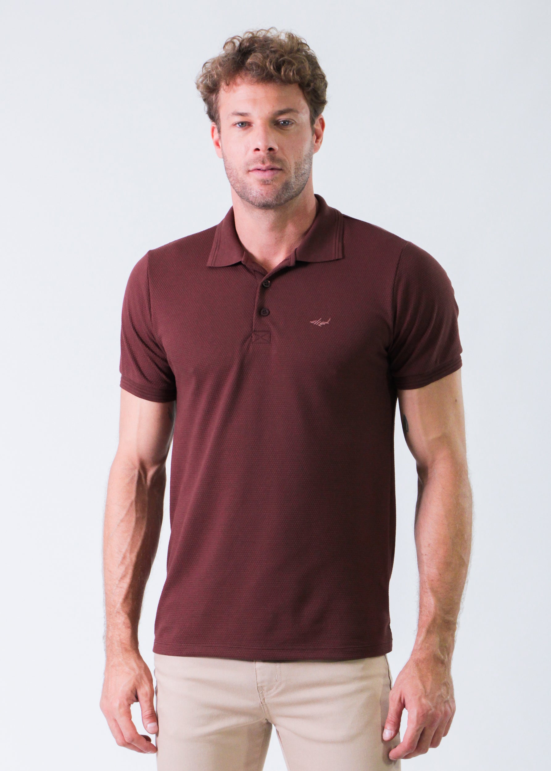 Camisa Polo Colmeia - Marrom