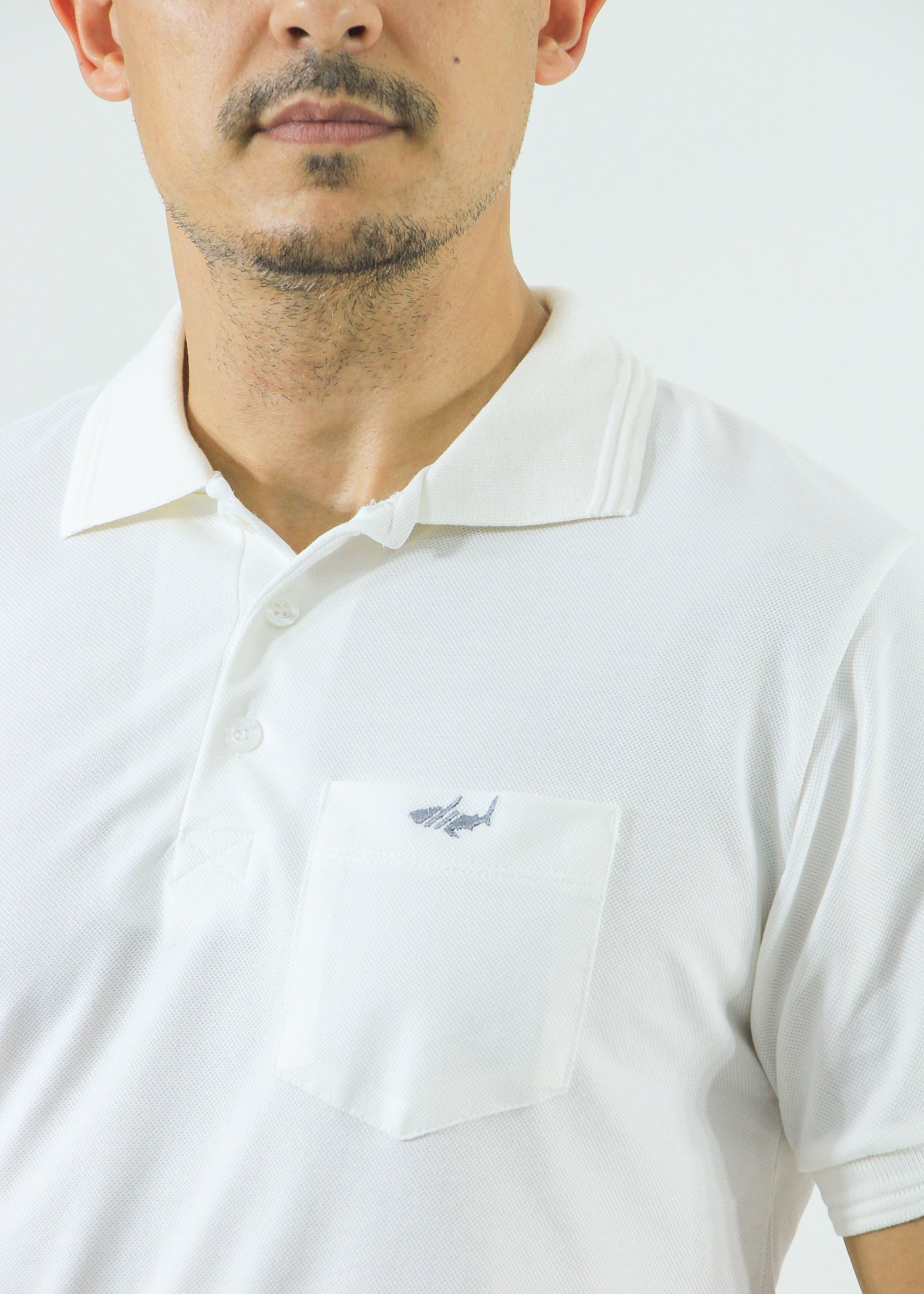Camisa Polo Piquet Bolso - Off White
