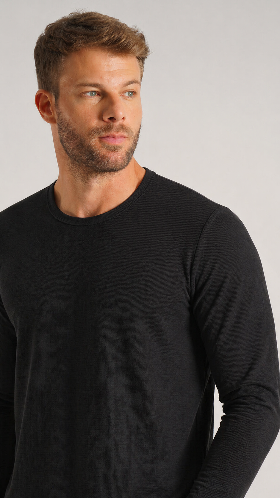 Camiseta Tricô Diamond Manga Longa - Preta