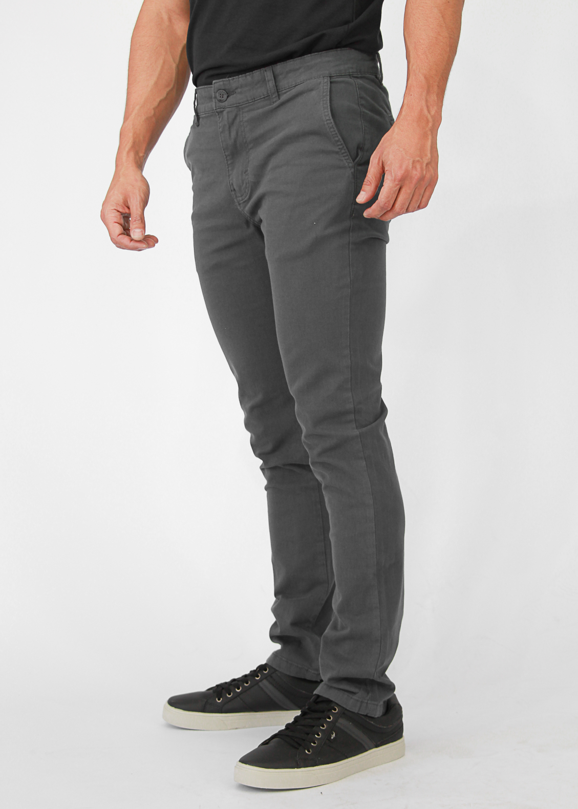 Calça Sarja Bolso Faca - Grafite